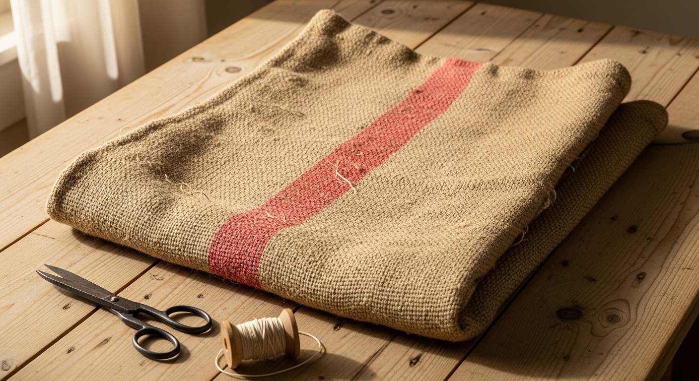 Antique Grain Sack (Red Stripe)