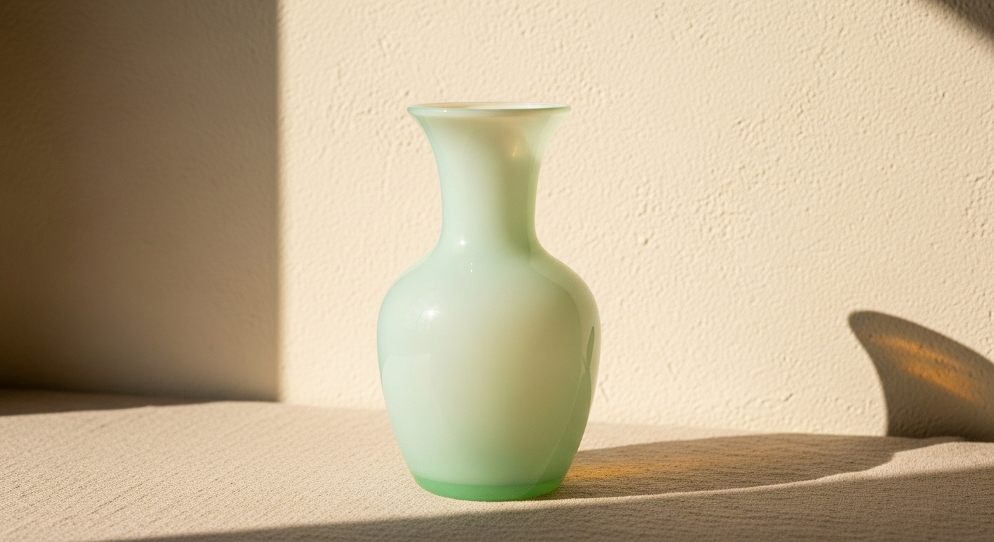 1960s Opaline Glass Vase